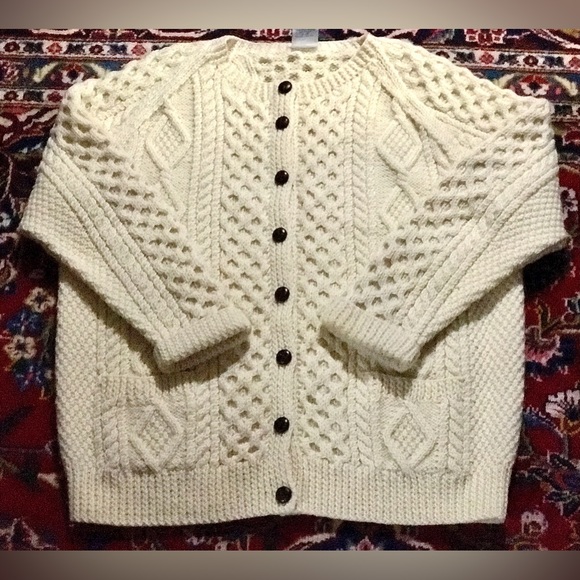 Vintage Men’s Large 100% Wool Handknit Donegal JOHN MOLLOY Irish Sweater - Picture 13 of 14